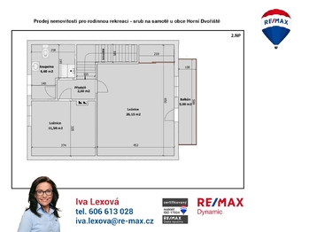 orientační půdorys podkroví - Prodej chaty / chalupy 116 m², Horní Dvořiště