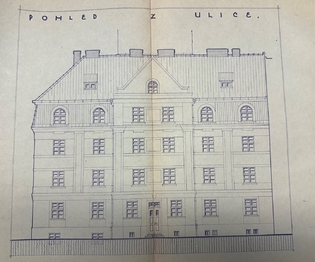 Pohled z ulice - tech. dok z archívu ST.Ú. - Prodej nájemního domu 1106 m², Ústí nad Labem