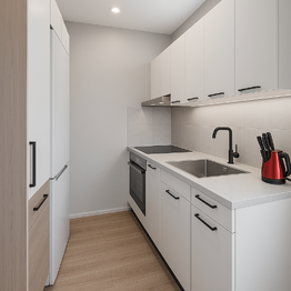 Vizualizace kuchyňského koutu - Prodej bytu 2+kk v družstevním vlastnictví 44 m², Mnichovo Hradiště