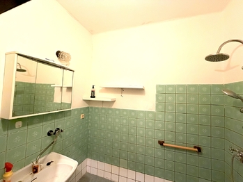 Koupelna - Prodej bytu 1+1 v osobním vlastnictví 39 m², Žatec