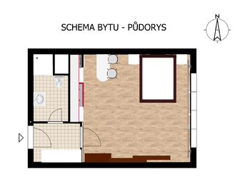 Pronájem bytu 1+kk v družstevním vlastnictví 34 m², Praha 5 - Stodůlky