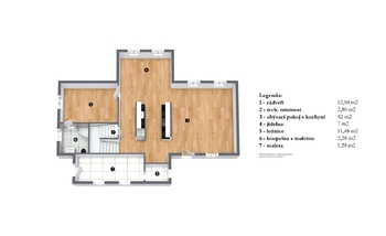 Půdorys přízemí - Prodej domu 152 m², Horní Brusnice