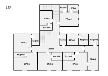 3. patro  - Prodej domu 832 m², Hřensko