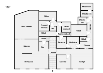 1. patro - Prodej domu 832 m², Hřensko