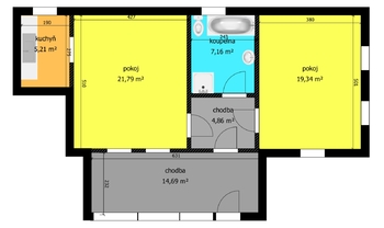 Pronájem bytu 2+1 v osobním vlastnictví 73 m², Bobnice
