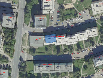 letecký snímek - Pronájem bytu 1+1 v osobním vlastnictví 40 m², Praha 10 - Hostivař