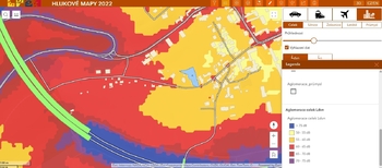 hluková mapa pásmo mírné 55 - 60 dB - Prodej pozemku 1550 m², Praha 5 - Lochkov