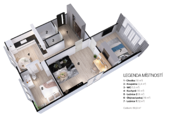 Prodej bytu 3+1 v osobním vlastnictví 65 m², Přelouč