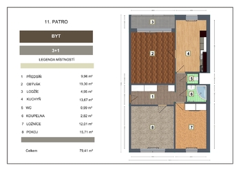 Prodej bytu 3+1 v osobním vlastnictví 79 m², Děčín
