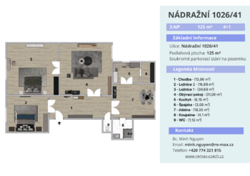 Prodej bytu 4+1 v osobním vlastnictví 125 m², Ostrava