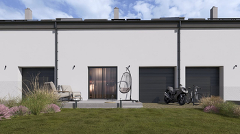 Pohled ze zahrady - vizualizace - Prodej domu 132 m², Vlasatice