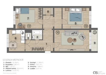Prodej bytu 3+1 v osobním vlastnictví 85 m², Praha 4 - Modřany