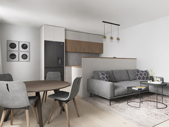 Pohled z obýváku do kuchyně - Prodej bytu 3+kk v osobním vlastnictví 78 m², Příbram