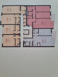 půdorys 2. NP byt 2.06 - Prodej bytu 1+kk v osobním vlastnictví 29 m², Praha 4 - Michle