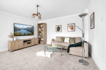 Vizualizace - obývací pokoj - Prodej domu 139 m², Veleň