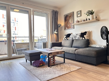 obývák na západ - Pronájem bytu 2+kk v osobním vlastnictví 58 m², Praha 10 - Horní Měcholupy