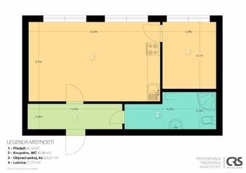 Pronájem bytu 2+kk v osobním vlastnictví 42 m², Zeleneč
