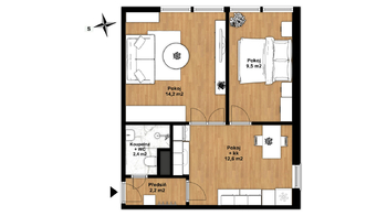 Prodej bytu 2+kk v osobním vlastnictví 42 m², Praha 8 - Karlín