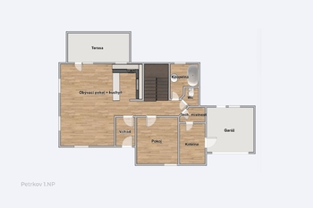 1. NP - rozložení podlaží ... - Prodej domu 159 m², Lípa