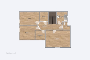 2. NP - rozložení podlaží ... - Prodej domu 159 m², Lípa