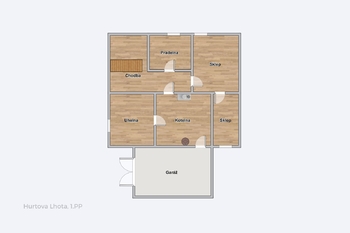 rozložení suterénu domu ... - Prodej domu 165 m², Hurtova Lhota