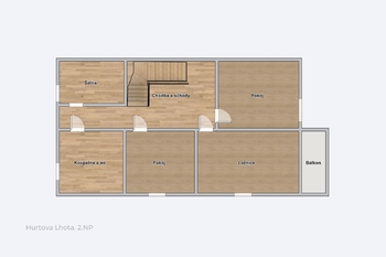 rozložení podkroví ... - Prodej domu 165 m², Hurtova Lhota