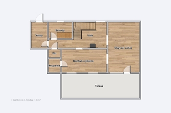 rozložení přízemí ... - Prodej domu 165 m², Hurtova Lhota