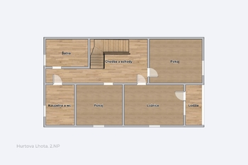 rozložení podkroví ... - Prodej domu 165 m², Hurtova Lhota