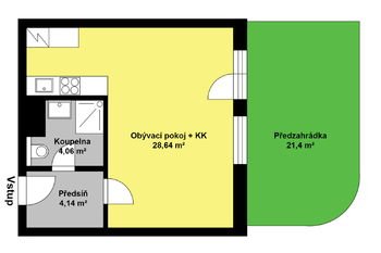Pronájem bytu 1+kk v osobním vlastnictví 37 m², Velký Osek