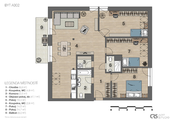 Prodej bytu 4+kk v osobním vlastnictví 122 m², Husinec