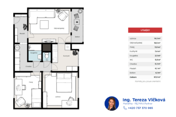 Pronájem bytu 3+1 v osobním vlastnictví 77 m², Praha 5 - Hlubočepy