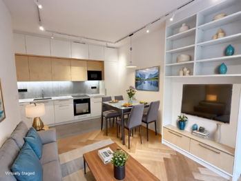 virtuální obývací pokoj - Pronájem bytu 2+kk v družstevním vlastnictví 55 m², Praha 9 - Vysočany