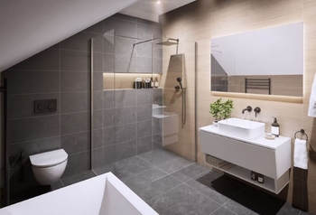 Vizualizace koupelna - Prodej domu 95 m², Hořín
