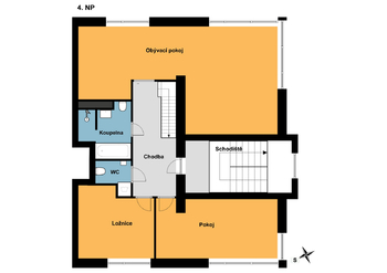 4NP- 3 pokoje - Pronájem kancelářských prostor 363 m², Praha 4 - Krč