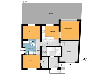 2NP - 3+1 s garáží a terasou - Pronájem kancelářských prostor 363 m², Praha 4 - Krč