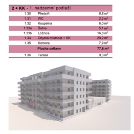 Pronájem bytu 2+kk v osobním vlastnictví 86 m², České Budějovice