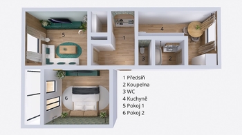 Pronájem bytu 2+1 v osobním vlastnictví 55 m², Šumperk