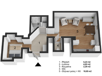 Prodej bytu 1+kk v osobním vlastnictví 31 m², Praha 7 - Bubeneč