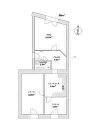 Pronájem bytu 3+1 v osobním vlastnictví 60 m², Úpice