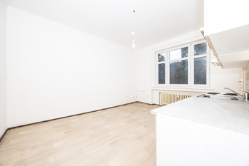 Prostor obývacího pokoje s kuchyní - Pronájem bytu 2+kk v osobním vlastnictví 48 m², Ústí nad Labem