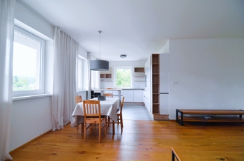 obývací pokoj s kuchyňským koutem  - Prodej bytu 3+kk v osobním vlastnictví 126 m², Český Krumlov