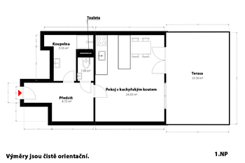 Pronájem bytu 1+kk v osobním vlastnictví 40 m², Draženov