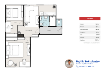 Prodej bytu 3+kk v osobním vlastnictví 61 m², Lukavice