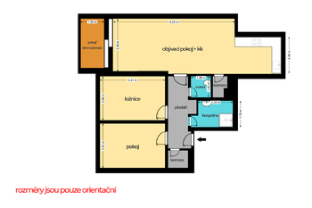 Půdorys - Prodej bytu 3+kk v osobním vlastnictví 92 m², Praha 9 - Újezd nad Lesy