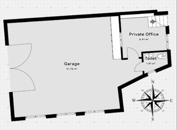 Půdorys - Pronájem garáže 69 m², Praha 9 - Horní Počernice