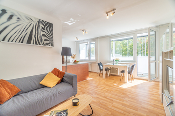 obývací pokoj - Prodej bytu 3+kk v osobním vlastnictví 69 m², Praha 4 - Krč 