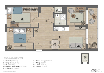 Prodej bytu 4+kk v osobním vlastnictví 72 m², Kladno