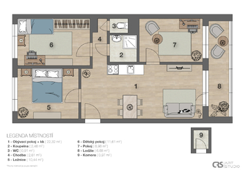 Prodej bytu 4+kk v osobním vlastnictví 72 m², Kladno