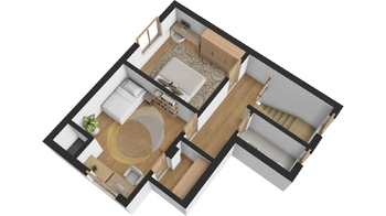 Půdorys 2.NP - Prodej domu 132 m², Hradec Králové