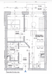 plánek bytu - Pronájem bytu 2+kk v osobním vlastnictví 57 m², Plzeň